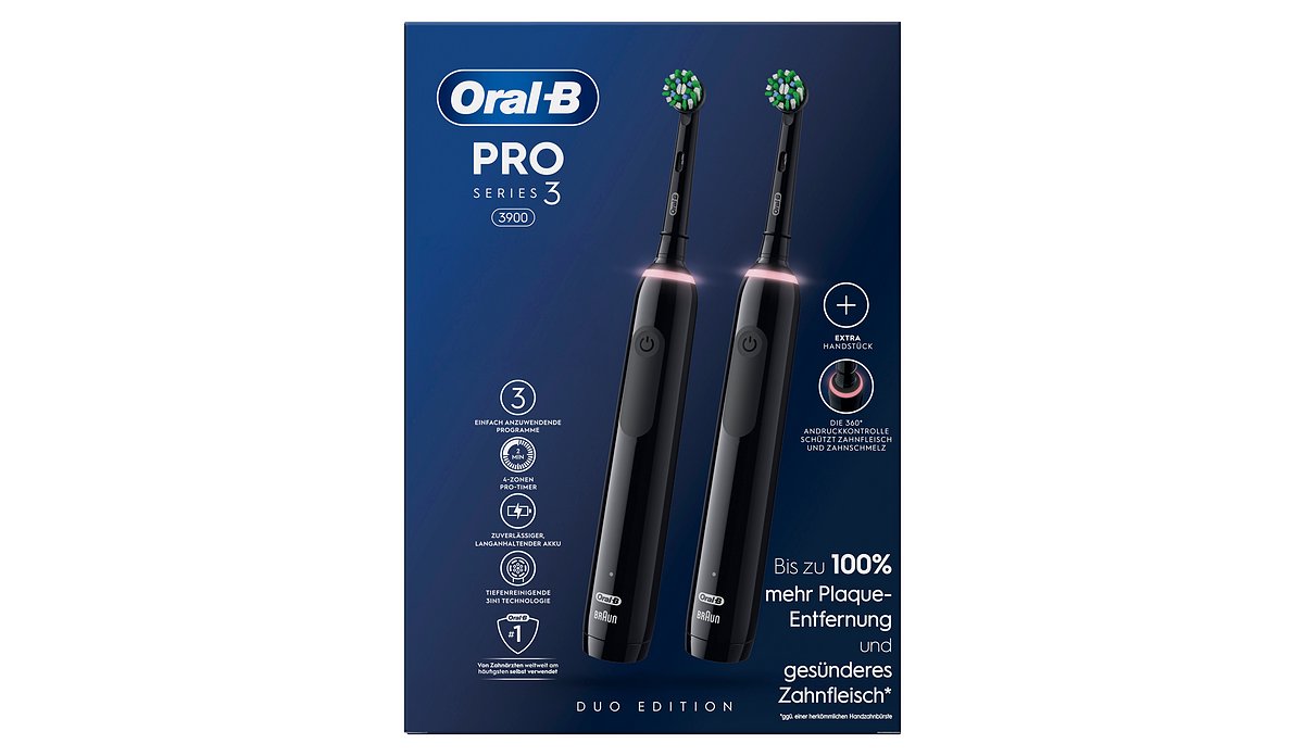 IMG_0119 مسواک برقی Oral-B Pro 3 3900N Black/Black | پک دو نفره با فناوری 3D Cleanin - تصویر 1